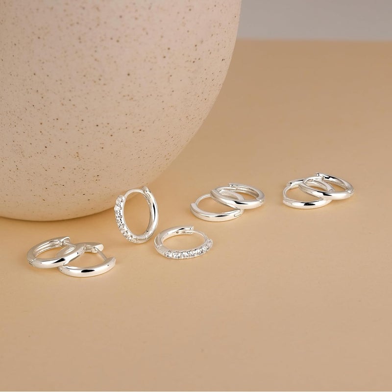 Poxtex Small Gold Huggie Hoop Earrings Set for Women Men Hypoallergenic 14K Plated Stack Cartilage Earrings, Multiple Piercing Lightweight Mini Thin Cute Dainty Trendy Jewelry Set Christmas Gifts for Women - Image 5